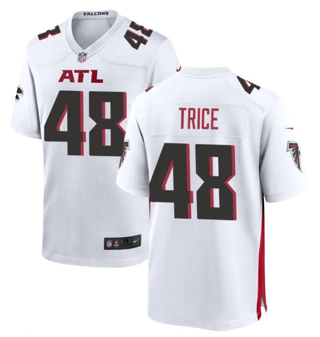 Men's Atlanta Falcons #48 Bralen Trice White Limited Stitched Football Game Jersey